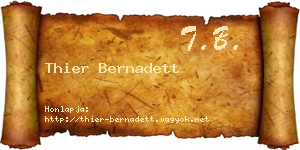 Thier Bernadett névjegykártya